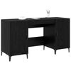 vidaXL Desk with Storage Black Oak 140 x 50 x 75 cm Engineered Wood