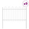 vidaXL Garden Fence 9 pcs White 15.3 x 0.8 m Powder-coated Steel