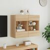 vidaXL TV Wall Cabinet with LED Lights Sonoma Oak 78.5x30x60.5 cm
