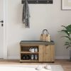 vidaXL Hall Bench with Cushion with Shelf Artisan Oak 80 x 38 x 46 cm