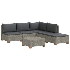 vidaXL 6 pcs Rattan Lounge Set with Cushions GENDT Natural Rattan