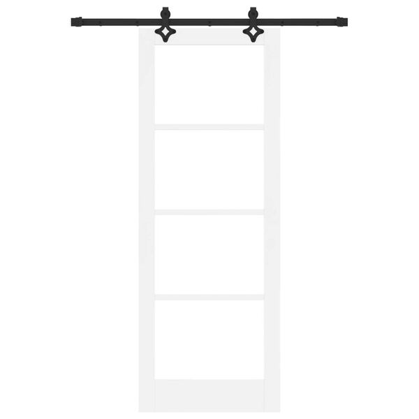 vidaXL Sliding Door White 78 x 211 cm Solid Pine Wood and Glass