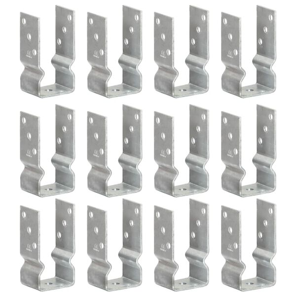 vidaXL Fence Anchors 12 pcs Silver 7x6x15 cm Galvanised Steel