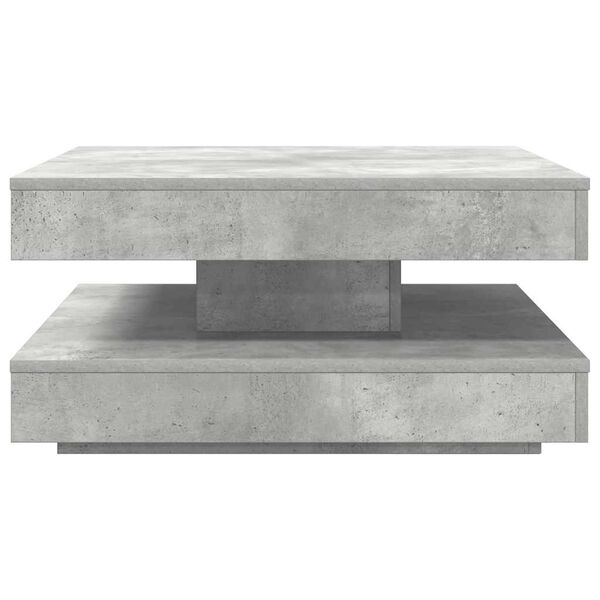 vidaXL Coffee Table 360-Degree Rotatable Concrete Grey 70x70x34.5 cm