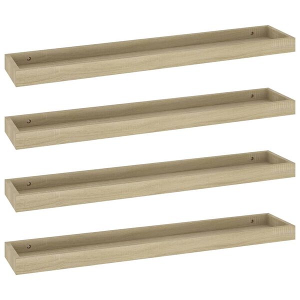 vidaXL Loggia Wall Shelves 4 pcs Oak 80x15x4 cm MDF