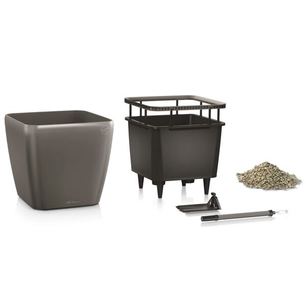 LECHUZA Planter QUADRO LS 35 ALL-IN-ONE Charcoal 16163
