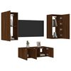 vidaXL 4 Piece TV Wall Units with LED Brown Oak Engineered Wood