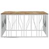 vidaXL Coffee Table Silver Stainless Steel and Solid Wood Reclaimed
