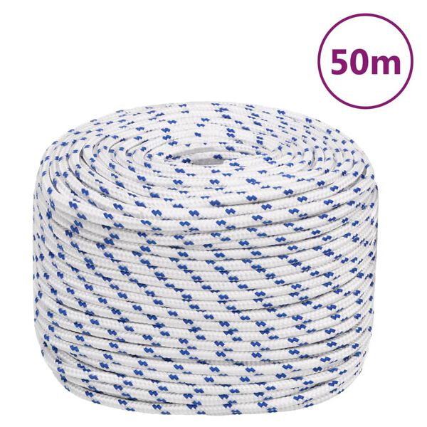 vidaXL Boat Rope White 6 mm 50 m Polypropylene