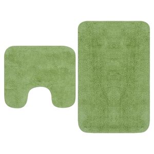 vidaXL Bath Mat Set | Green | 100% Cotton | 63 x 93 cm | Bath Mat Set
