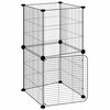 vidaXL 8-Panel Pet Cage with Door Black 35x35x70 cm Steel