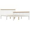 vidaXL Bed Frame without Mattress White Solid Pine Wood 140x200 cm