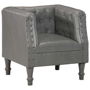 vidaXL Armchair Grey Real Leather
