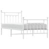 vidaXL Metal Bed Frame without Mattress with Footboard White 80x200cm