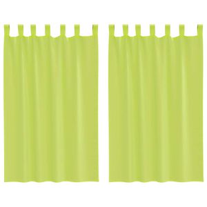 vidaXL Voile Curtains with Tab Top 2 pcs Apple Green