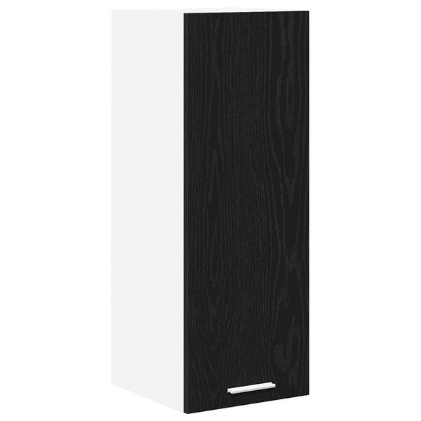 vidaXL Hanging Cabinet with Door Black Oak and White 30 x 31 x 80 cm