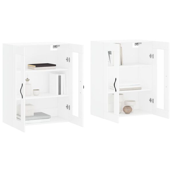 vidaXL Wall Mounted Cabinets 2 pcs White Engineered Wood