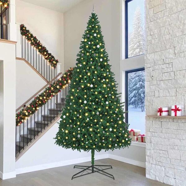 vidaXL Christmas Tree with Decorative String Lights Green 400 cm PVC
