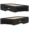vidaXL Bed Frame without Mattress Black 75x190 cm Small Single Engineered Wood