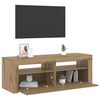 vidaXL TV Cabinet with LED Lights Artisan Oak 120x35x40 cm Engineered Wood