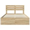 vidaXL Bed Frame with Headboard Sonoma 140 x 190 cm Solid Pine Wood