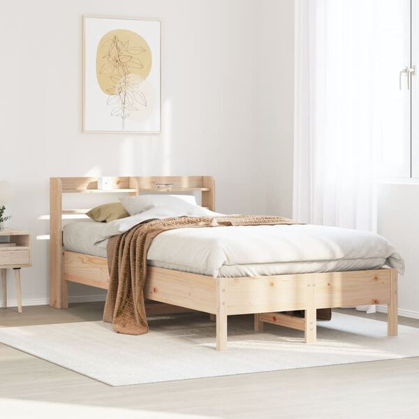 vidaXL Bed Frame without Mattress 75x190 cm Small Single Solid Wood Pine