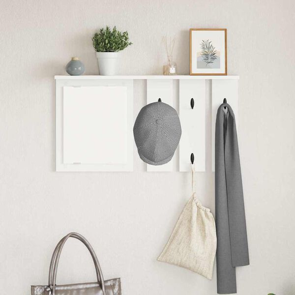 vidaXL Wall-Mounted Coat Rack White 85 x 10 x 45 cm Engineered wood