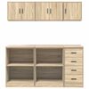 vidaXL Garage Cabinets 6 pcs Sonoma Oak Engineered Wood