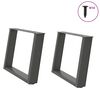 vidaXL Coffee Table Legs U-Shaped 2 pcs Anthracite 60x(42-43) cm Steel