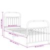 vidaXL Metal Bed Frame without Mattress with Footboard White 80x200cm