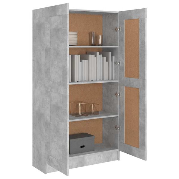 vidaXL Book Cabinet Concrete Grey 82.5x30.5x150 cm Engineered Wood