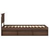 vidaXL Bed Frame with Headboard Brown Oak 75 x 190 cm Solid Pine Wood