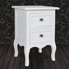 vidaXL Nightstand with 2 Drawers MDF White