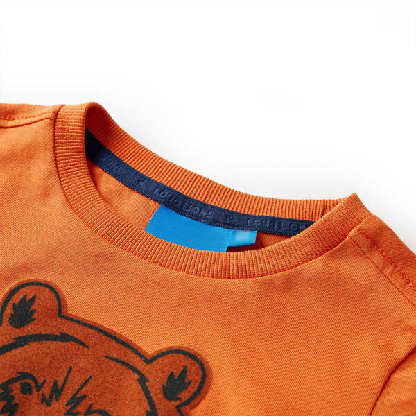 Kids' T-shirt with Long Sleeves Dark Orange 140