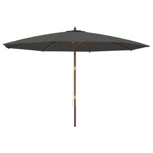 vidaXL Garden Parasol with Wooden Pole Anthracite 400x273 cm