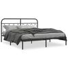 vidaXL Metal Bed Frame without Mattress with Headboard Black 193x203cm
