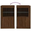 vidaXL Side Cabinets with LED Lights 2 pcs Brown Oak Engineered Wood