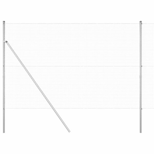 vidaXL Fence Post Silver 10 x 1.6 m (25 x 25 mm mesh) Steel