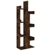 vidaXL Book Cabinet 48x25,5x140 cm Smoked Oak Engineered Wood