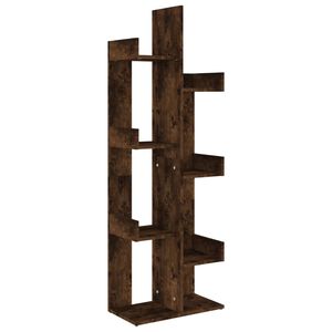 vidaXL Book Cabinet 48x25,5x140 cm Smoked Oak Engineered Wood