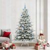 vidaXL Artificial Hinged Christmas Tree White 210 cm PE and PVC