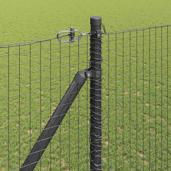 vidaXL Fence Post Grey 25 x 1.5 m (25 x 25 mm mesh) Steel
