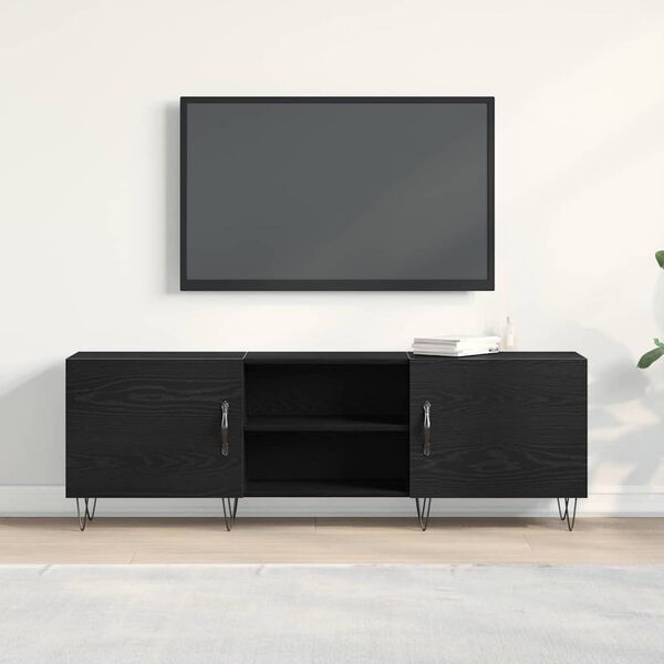 vidaXL TV Cabinet Set Black Oak 150 x 30 x 50 cm Engineered Wood