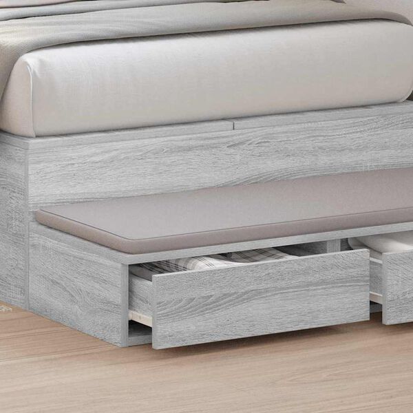 vidaXL Bed Drawers Grey Sonoma 75 x 36.5 x 16.5 cm Engineered Wood