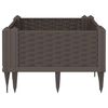 vidaXL Garden Planter with Pegs Brown 42.5x42.5x28.5 cm PP