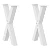 vidaXL Dining Table Legs X-Shaped 2 pcs White 50x(72-73) cm Steel