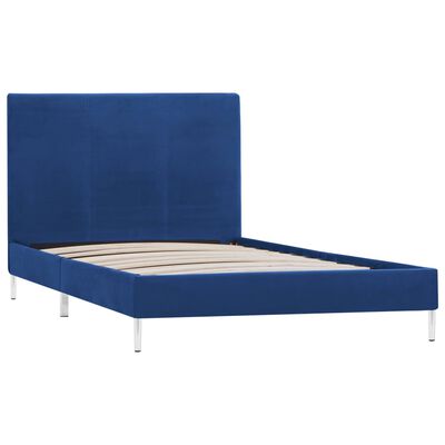 vidaXL Bed Frame Blue Fabric 90x200 cm