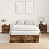 vidaXL Bed Frame with Storage Smoked oak 120 x 200 cm Engineered wood