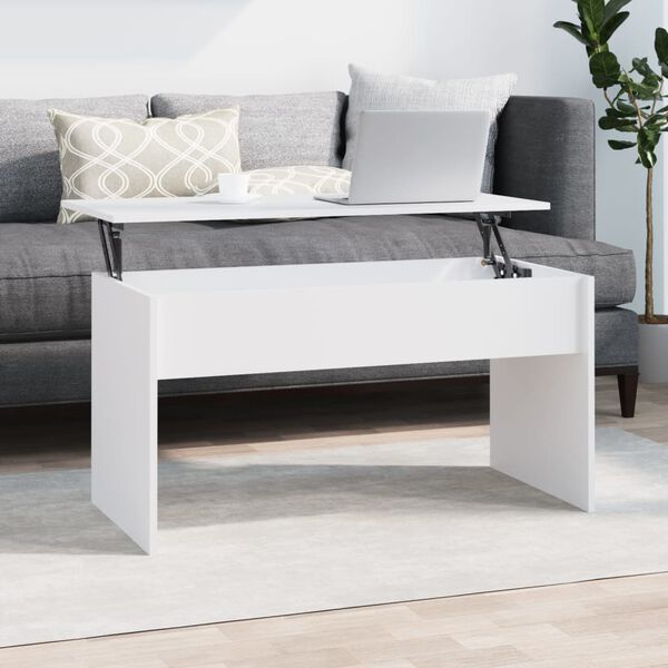 vidaXL Coffee Table White 102x50.5x52.5 cm Engineered Wood
