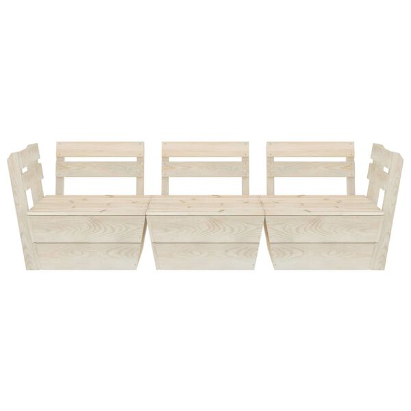 vidaXL Garden 3-Seater Pallet Sofa Impregnated Spruce Wood